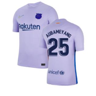2021-2022 Barcelona Away Shirt (Kids) (AUBAMEYANG 25)