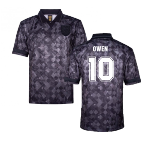 England 1990 Black Out Retro Football Shirt (Owen 10)