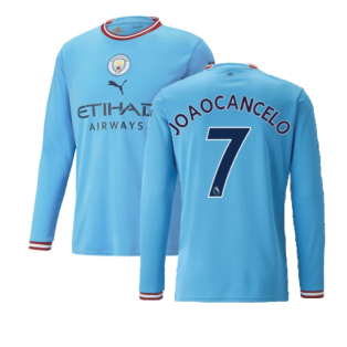 2022-2023 Man City Long Sleeve Home Shirt (JOAO CANCELO 7)