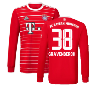 2022-2023 Bayern Munich Long Sleeve Home Shirt (GRAVENBERCH 38)