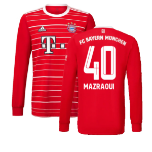 2022-2023 Bayern Munich Long Sleeve Home Shirt (MAZRAOUI 40)