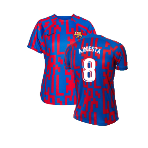 2022-2023 Barcelona Pre-Match Training Shirt (Blue) - Ladies (A.INIESTA 8)  2022-2023 Barcelona Pre-Match Training Shirt (Blue) - Ladies (A.INIESTA 8)