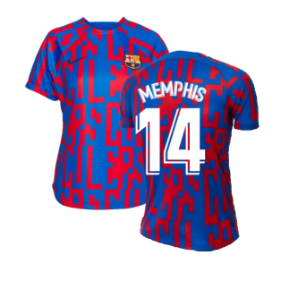 2022-2023 Barcelona Pre-Match Training Shirt (Blue) - Ladies (MEMPHIS 14)