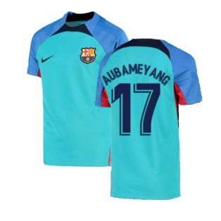2022-2023 Barcelona Training Shirt (Aqua) (AUBAMEYANG 17)