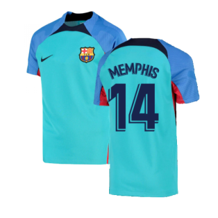 2022-2023 Barcelona Training Shirt (Aqua) (MEMPHIS 14)