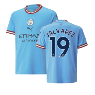 2022-2023 Man City Home Shirt (Kids) (J ALVAREZ 19)
