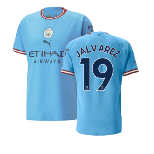 2022-2023 Man City Authentic Home Shirt (J ALVAREZ 19)