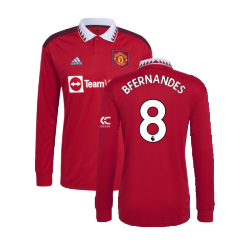 2022-2023 Man Utd Long Sleeve Home Shirt (B FERNANDES 8)