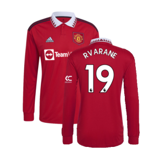 2022-2023 Man Utd Long Sleeve Home Shirt (R VARANE 19)