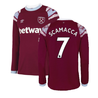 2022-2023 West Ham Long Sleeve Home Shirt (SCAMACCA 7)