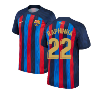 2022-2023 Barcelona Home Shirt (Kids) (RAPHINHA 22)