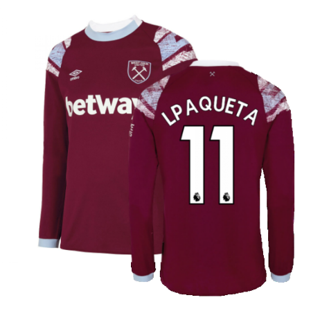 2022-2023 West Ham Long Sleeve Home Shirt (L PAQUETA 11)