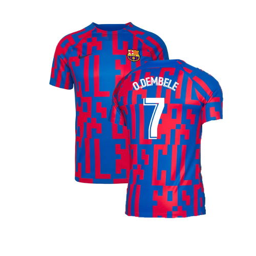 2022-2023 Barcelona Pre-Match Training Shirt (Blue) (O.DEMBELE 7) 2022-2023 Barcelona Pre-Match Training Shirt (Blue) (O.DEMBELE 7)