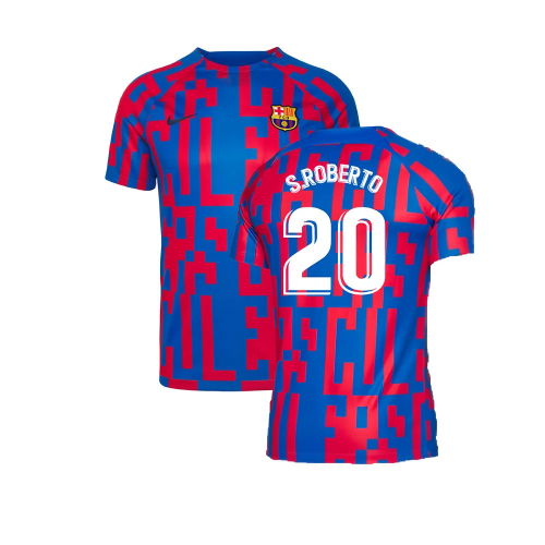 2022-2023 Barcelona Pre-Match Training Shirt (Blue) (S.ROBERTO 20) 2022-2023 Barcelona Pre-Match Training Shirt (Blue) (S.ROBERTO 20)