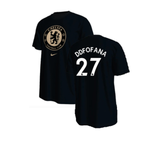 2022-2023 Chelsea Crest Tee (Black) (D D Fofana 27)