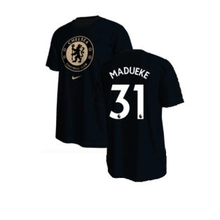 2022-2023 Chelsea Crest Tee (Black) (Madueke 31)