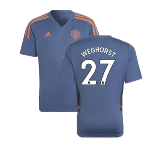 2022-2023 Man Utd Training Shirt (Blue) - Kids (Weghorst 27)