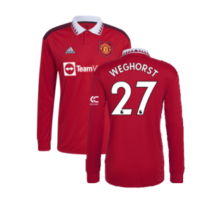 2022-2023 Man Utd Long Sleeve Home Shirt (Weghorst 27)