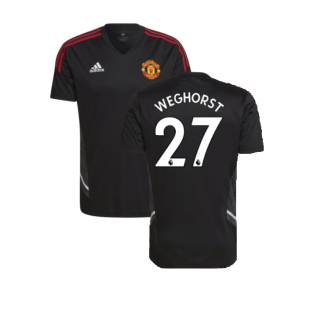 2022-2023 Man Utd Training Shirt (Black) (Weghorst 27)