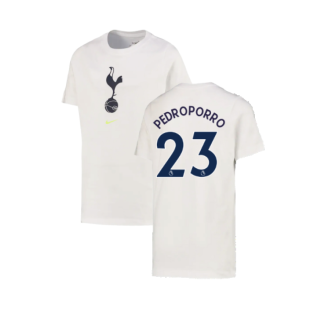 2022-2023 Tottenham Crest Tee (White) (Pedro Porro 23)