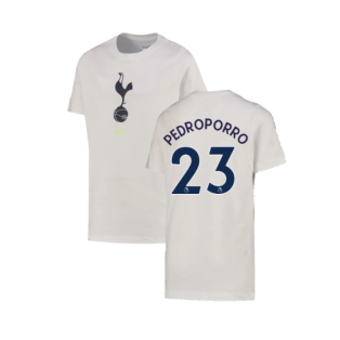 2022-2023 Tottenham Crest Tee (White) - Kids (Pedro Porro 23)