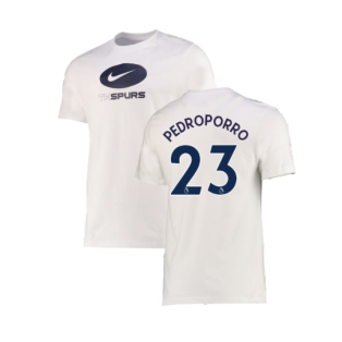 2022-2023 Tottenham Swoosh Tee (White) - Kids (Pedro Porro 23)