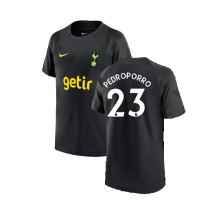 2022-2023 Tottenham Strike Training Shirt (Black) - Kids (Pedro Porro 23)