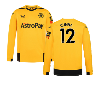 2022-2023 Wolves Long Sleeve Home Shirt (Cunha 12)