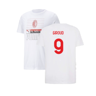 2022-2023 AC Milan FtblCore Tee (White) (Giroud 9)