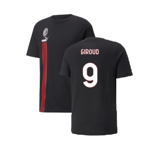 2022-2023 AC Milan FtblCulture Tee (Black) (Giroud 9)