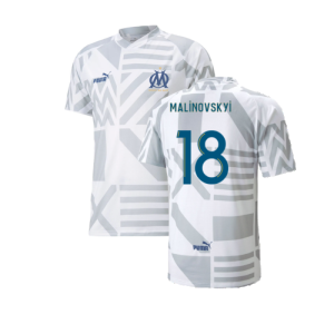 2022-2023 Marseille Pre-Match Jersey (White) (Malinovskyi 18)