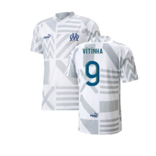 2022-2023 Marseille Pre-Match Jersey (White) (Vitinha 9)