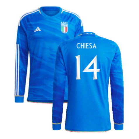 2023-2024 Italy Home Long Sleeve Shirt (CHIESA 14)