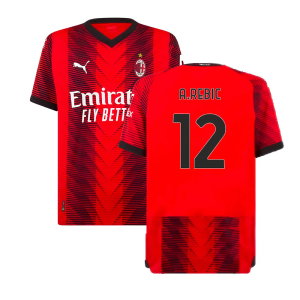2023-2024 AC Milan Home Authentic Shirt (A.Rebic 12)