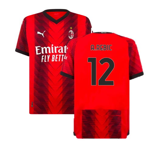 2023-2024 AC Milan Home Authentic Shirt (A.Rebic 12)