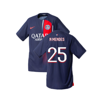 2023-2024 PSG Home Match Authentic Shirt (N Mendes 25)