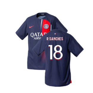 2023-2024 PSG Home Match Authentic Shirt (R Sanches 18)