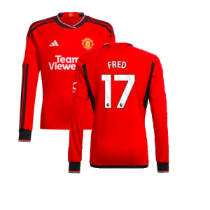 2023-2024 Man Utd Home Long Sleeve Shirt (Kids) (Fred 17)