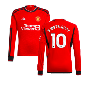 2023-2024 Man Utd Home Long Sleeve Shirt (Kids) (V Nistelrooy 10)