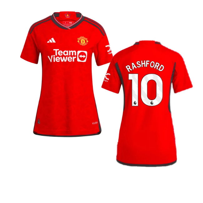 2023-2024 Man Utd Authentic Home Shirt (Ladies) (Rashford 10)
