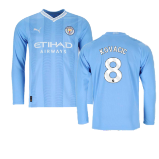 2023-2024 Man City Long Sleeve Home Shirt (Kovacic 8)