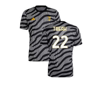 2023-2024 Juventus Pre-Match Shirt (Black) (T Weah 22)