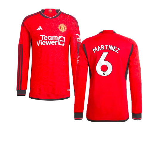 2023-2024 Man Utd Long Sleeve Home Shirt (Martinez 6)
