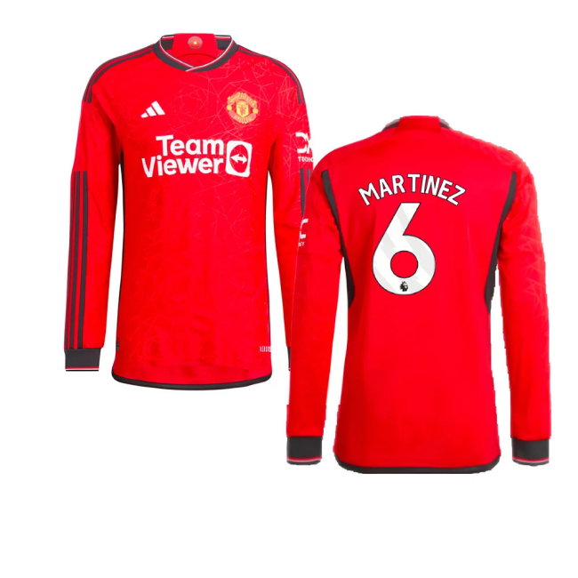 2023-2024 Man Utd Long Sleeve Home Shirt (Martinez 6)