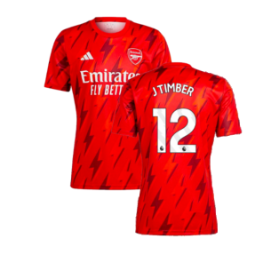 2023-2024 Arsenal Pre-Match Shirt (Red) (J Timber 12)
