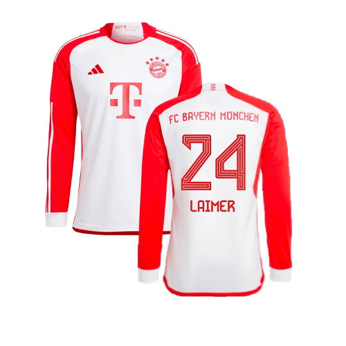 2023-2024 Bayern Munich Long Sleeve Home Shirt (Laimer 24)