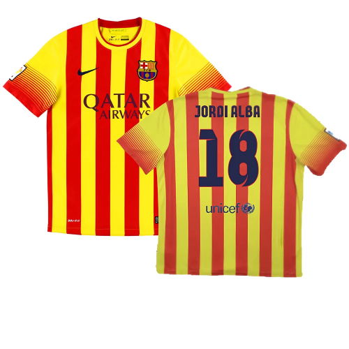 2013-2014 Barcelona Away Shirt (Jordi Alba 18)