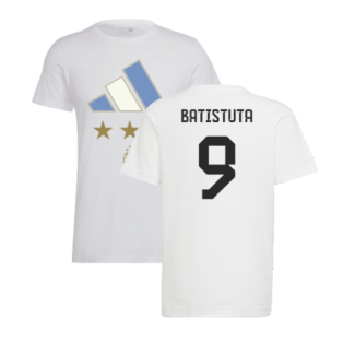 2022 Argentina World Cup Winners Tee (White) (BATISTUTA 9)