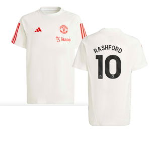 2023-2024 Man Utd Training Tee (White) - Kids (Rashford 10)