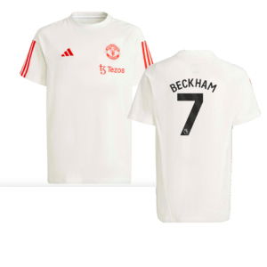 2023-2024 Man Utd Training Tee (White) - Kids (Beckham 7)